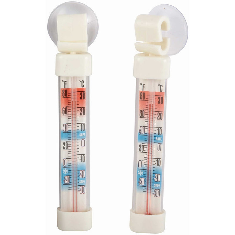 Winco Refrigerator/Freezer Thermometers with Suction Cups, 2-7/8-Inch by 5/8-Inch, 2-Pack