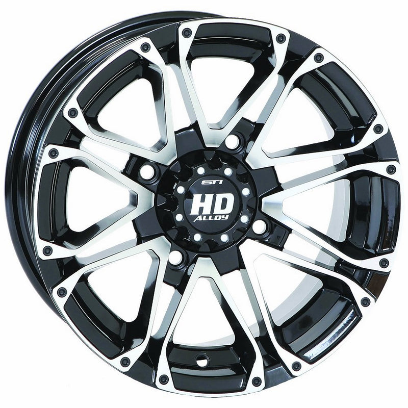 4/156 STI HD3 Alloy Wheel 14x7 4.0 3.0 Black Machined POLARIS