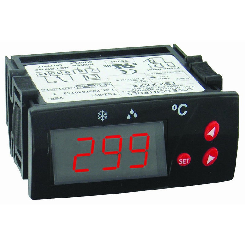 Dwyer Love Series TS2 Digital Temperature Switch, Red Display, 110 VAC Supply Voltage, °F display