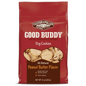 Castor & Pollux Good Buddy Peanut Butter Flavored Dog Cookies, 16 Ounce Bags (Pack of 8)