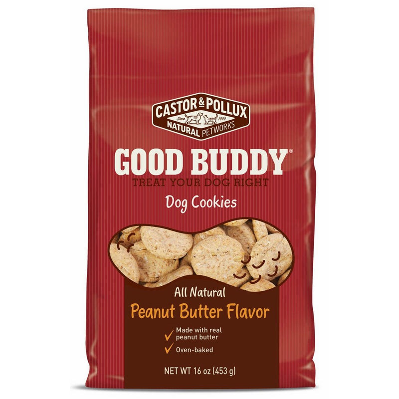 Castor & Pollux Good Buddy, Peanut Butter Cookies, 16 oz, Dog Treats