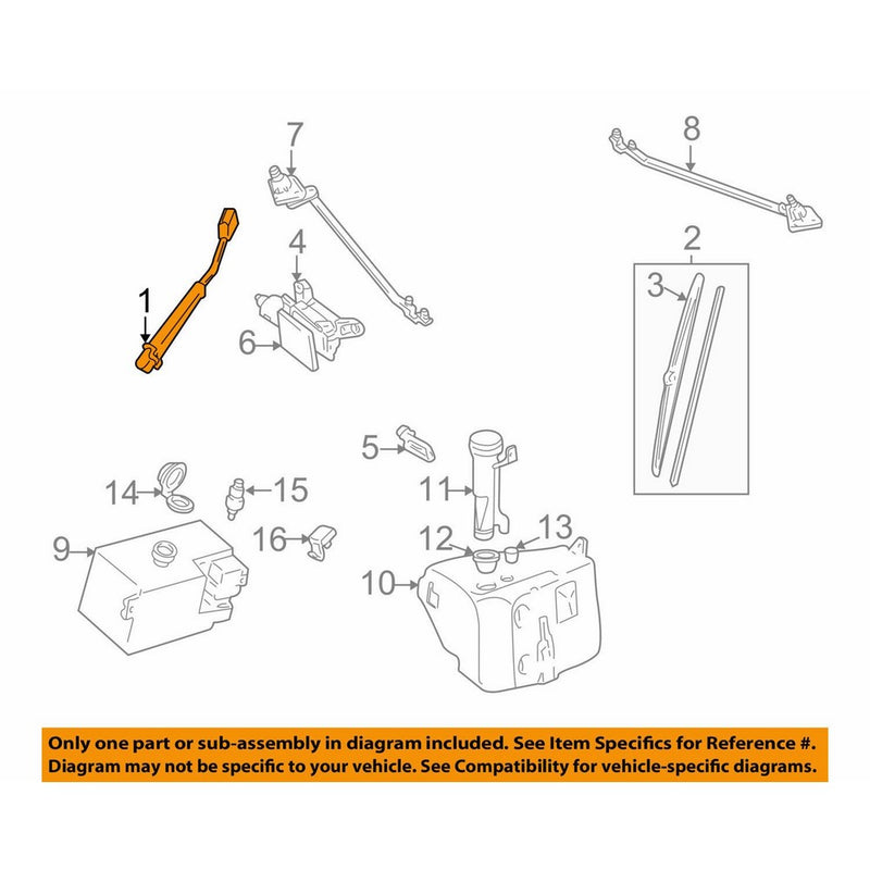 General Motors 15043063, Windshield Wiper Arm