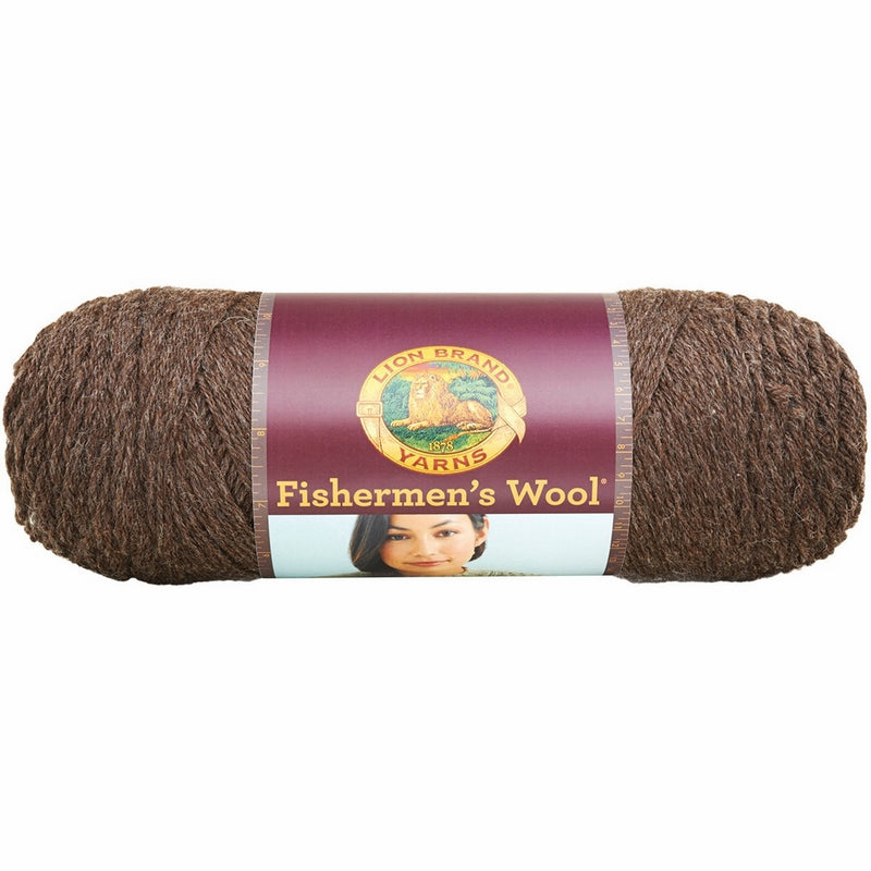 Lion Brand Yarn 150-126K Fishermen's Wool Yarn, Nature's Brown