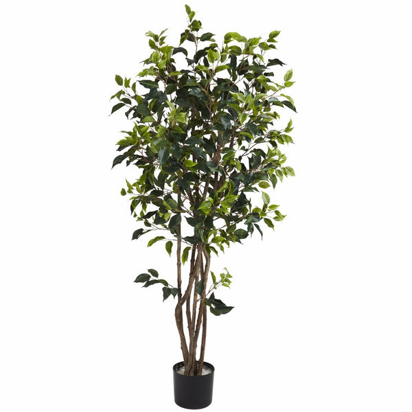 Nearly Natural 5333 Ficus Bushy Silk Tree, 5-Feet, Green