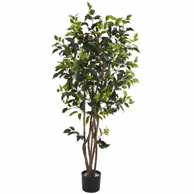 Nearly Natural 5333 Ficus Bushy Silk Tree, 5-Feet, Green