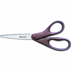 Westcott All Purpose Design Line Stainless Steel Scissors, 8" Straight, Metallic Burgandy