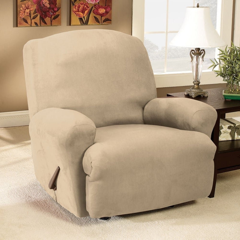 Sure Fit Stretch Suede - Recliner Slipcover- Camel (SF37598)