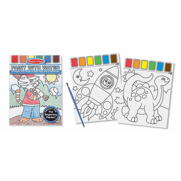 Melissa & Doug Paint With Water Kids' Art Pad With Paintbrush - Sports, Playtime, Circus, and More