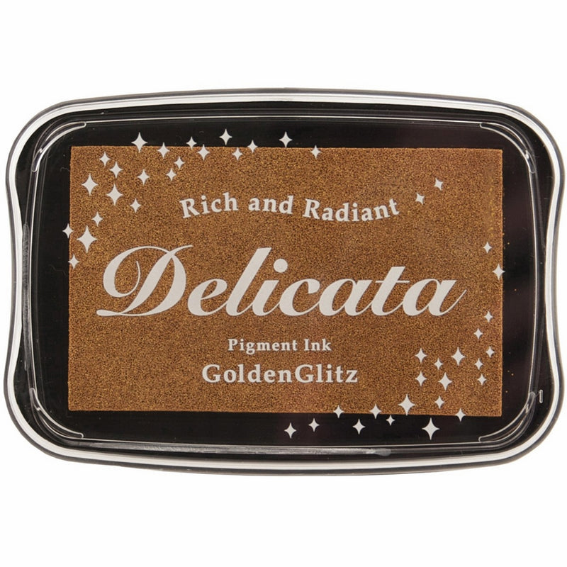 Tsukineko DE000191 Delicata Golden Glitz Metallic Pigment Inkpad, Full