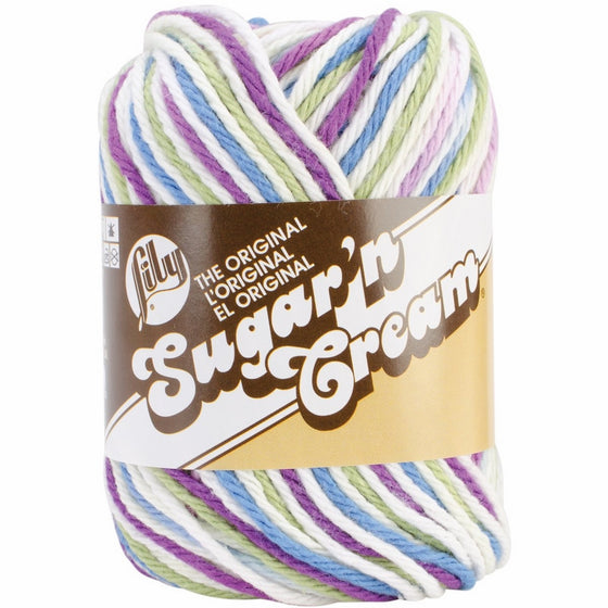 Lily Sugar 'N CreamThe Original Ombre Yarn - (4) Medium Gauge 100% Cotton - 2 oz -Fruit Punch -Machine Wash & Dry
