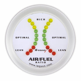 Equus 8366 2" Air/Fuel Ratio Gauge, White with Aluminum Bezel