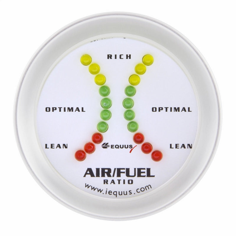 Equus 8366 2" Air/Fuel Ratio Gauge, White with Aluminum Bezel