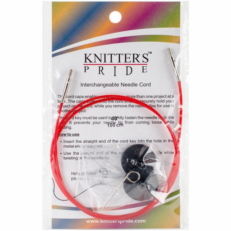 Knitter's Pride Interchangeable Cords 30" (40" w/ tips), Red