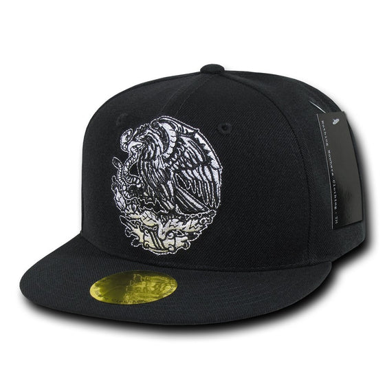 Nothing Nowhere Flat Bill Mexico Eagle Cap, Black
