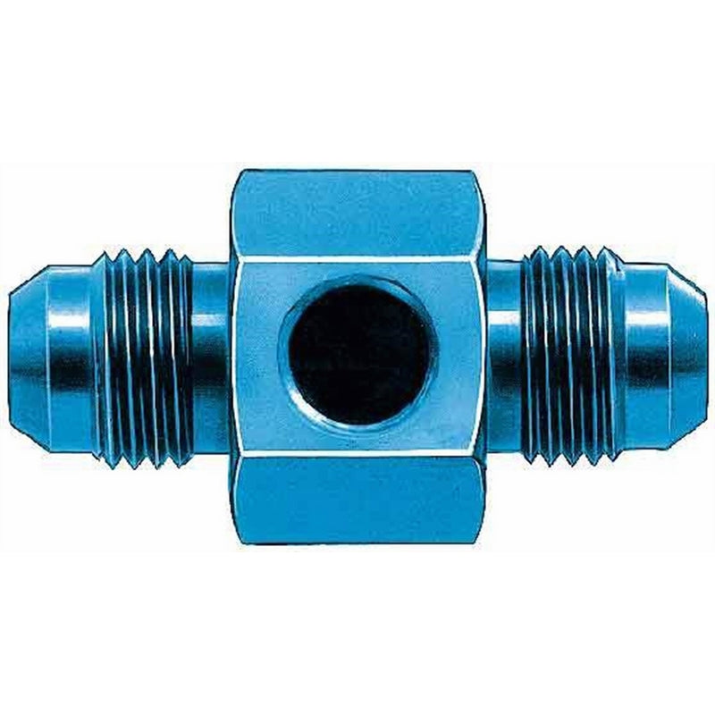 Aeroquip FCM2184 Blue Anodized Aluminum In-Line Fuel Pressure Adapter