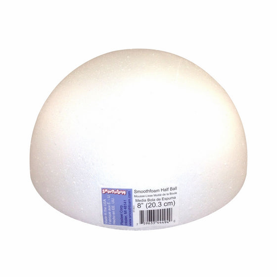 Smoothfoam RT180.5 Half Hollow Ball Pastel, 8-Inch, White