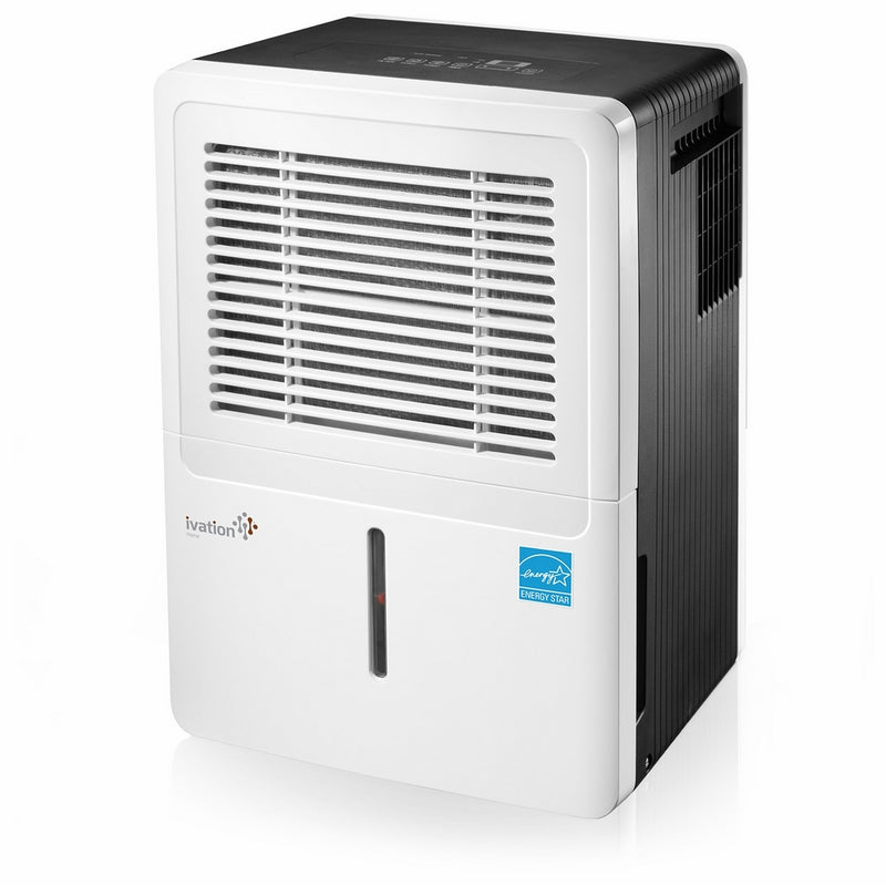 Ivation 50-Pint Energy Star Dehumidifier - For Spaces Up To 3,000 Sq Ft - Includes Programmable Humidistat, Hose Connector, Auto Shutoff / Restart, Casters & Washable Air Filter (50 Pint)