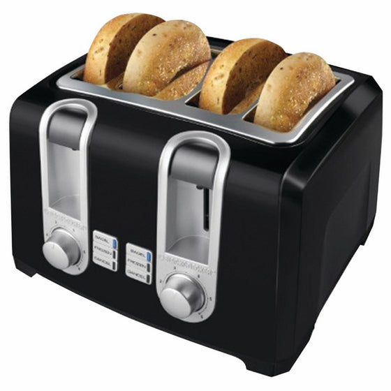 BLACKDECKER T4569B 4-Slice Toaster, Bagel Toaster, Black