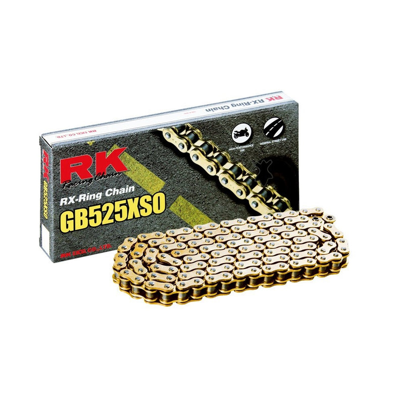 RK Racing Chain GB525XSO-120 120-Links Gold X-Ring Chain with Connecting Link