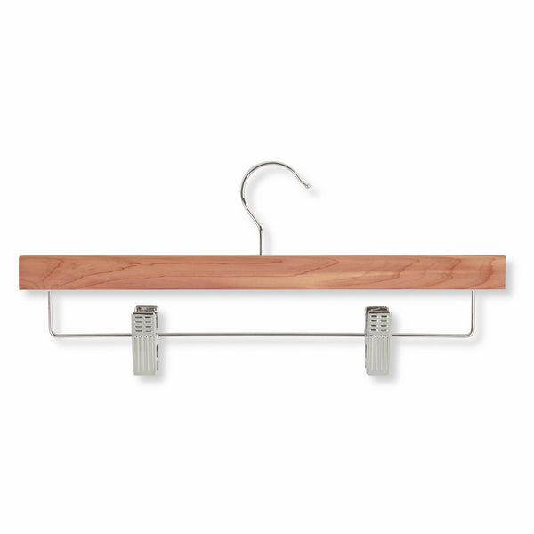 Honey-Can-Do HNG-01535 Skirt/Pant Hanger with Clips, Cedar, 4-Pack