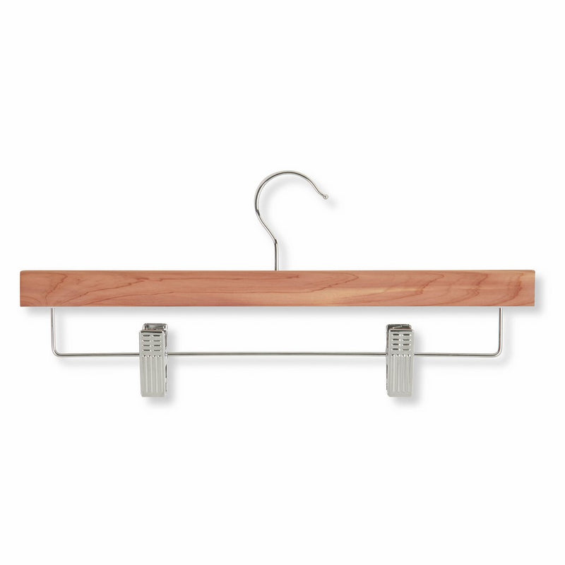 Honey-Can-Do HNG-01535 Skirt/Pant Hanger with Clips, Cedar, 4-Pack