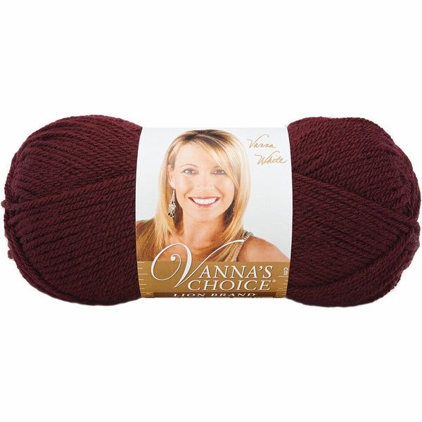 Lion Brand Yarn 860-148D Vanna's Choice Yarn, Burgundy