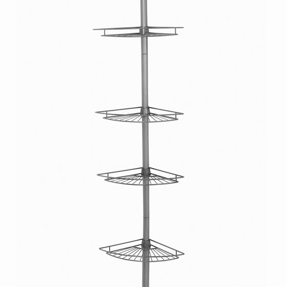 ZPC Zenith Products Corporation Zenna Home 2114NN, Tension Corner Pole Caddy, Satin Nickel