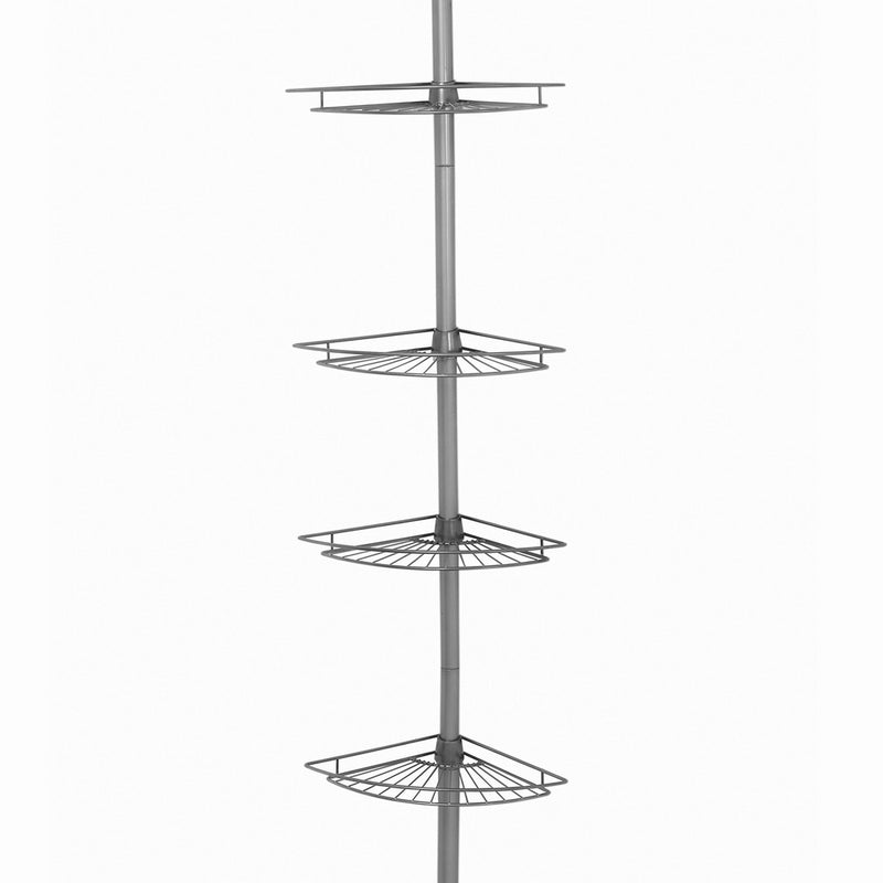 ZPC Zenith Products Corporation Zenna Home 2114NN, Tension Corner Pole Caddy, Satin Nickel