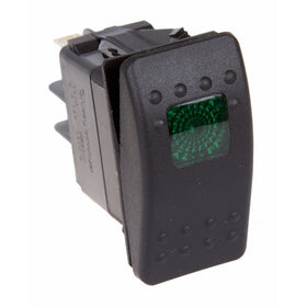 Daystar, Universal Rocker Switch with Green Light, 20 Amp, Single Pole, KU80012, Made in America