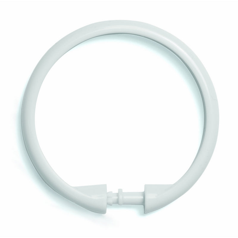 Kenney White Shower Curtain Rings, 12-Pack