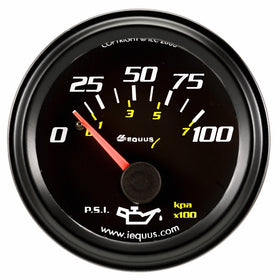 Equus 6234 2" Mechanical Oil Pressure Gauge, Black