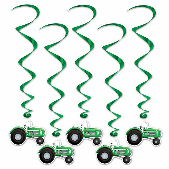 Beistle 57555 5-Pack Tractor Whirls, 3-Feet 4-Inch