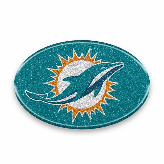 NFL Miami Dolphins Color Bling Emblem, 4" x 4", Aqua