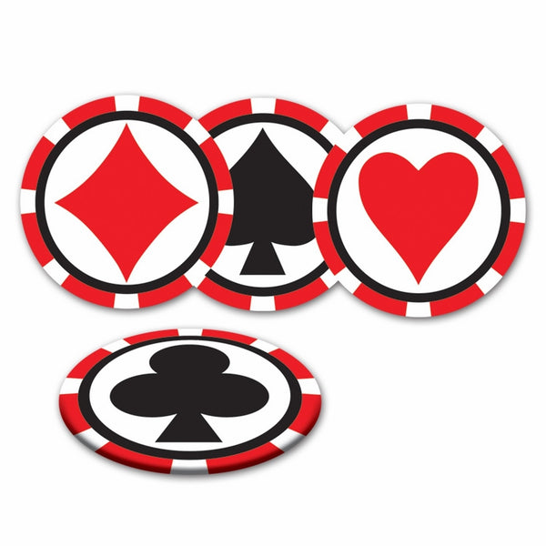 Casino Coasters (asstd designs)(8/Pkg)