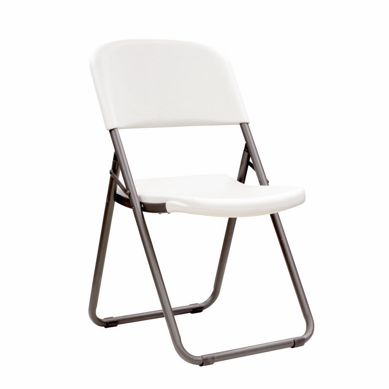 Lifetime 80155 Loop Leg Folding Chair, White Granite, Pack of 4