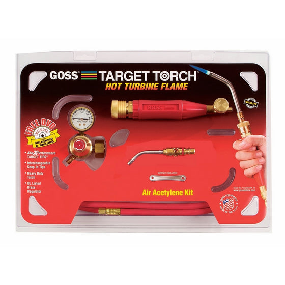 Goss KX-5B Soldering Brazing Torch Kit for B Acetylene Tanks with GA-5 Target Tip with Hot Turbine Flame