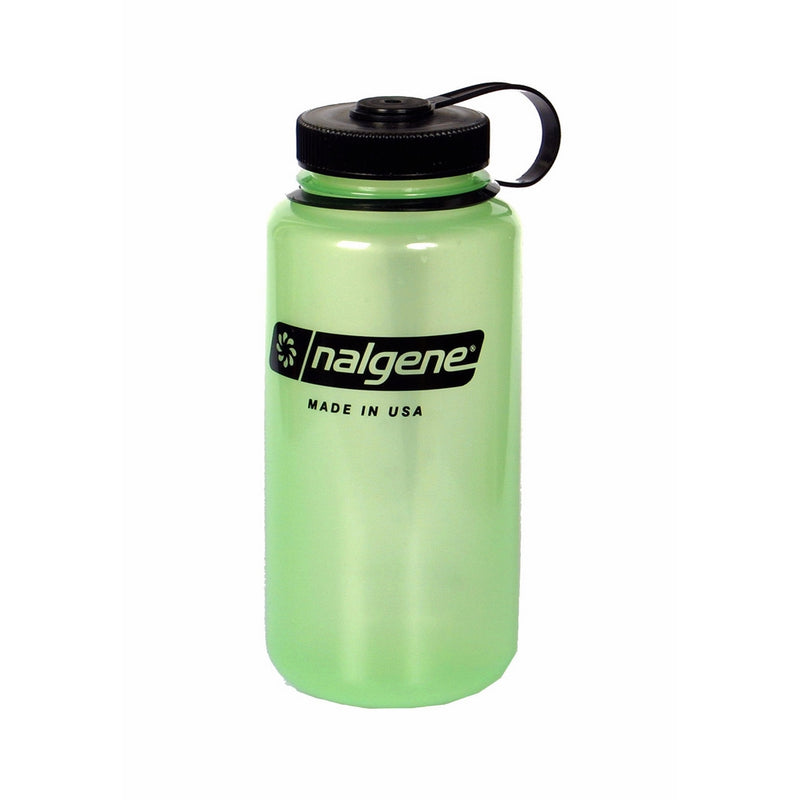 Nalgene Tritan Wide Mouth BPA-Free Water Bottle, Glows Green, 1 Quart