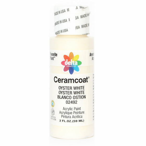 Delta Creative Ceramcoat Acrylic Paint in Assorted Colors (2 oz), 2492, Oyster White