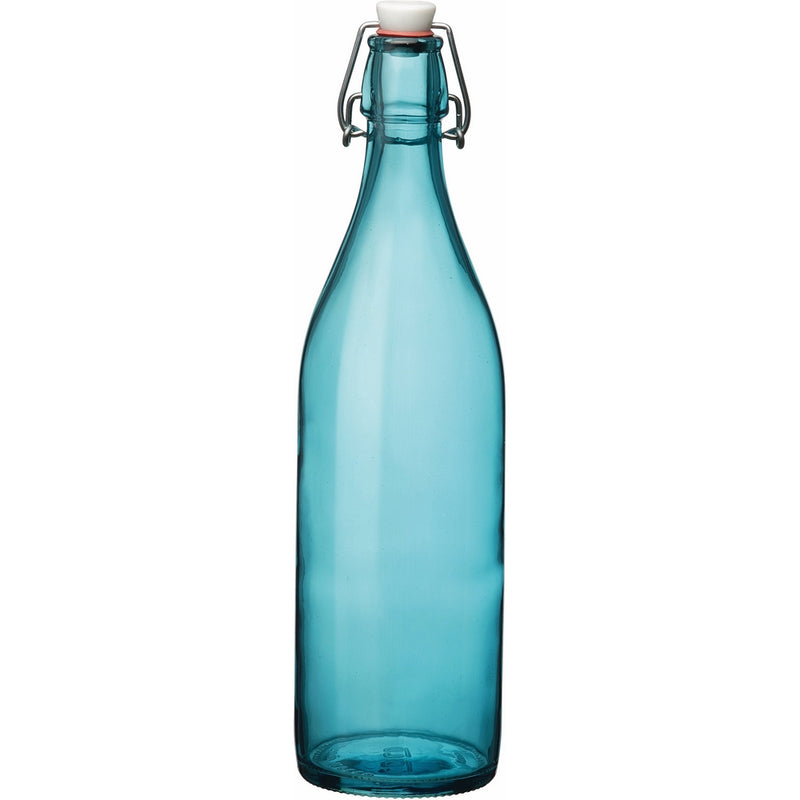 Bormioli Rocco Giara Sky Blue Glass Bottle With Stopper 33 3/4oz