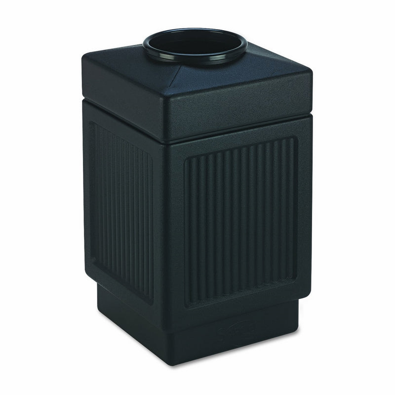 Safco Products 9475BL Canmeleon Recessed Panel Trash Can, Top Open, 38-Gallon, Black