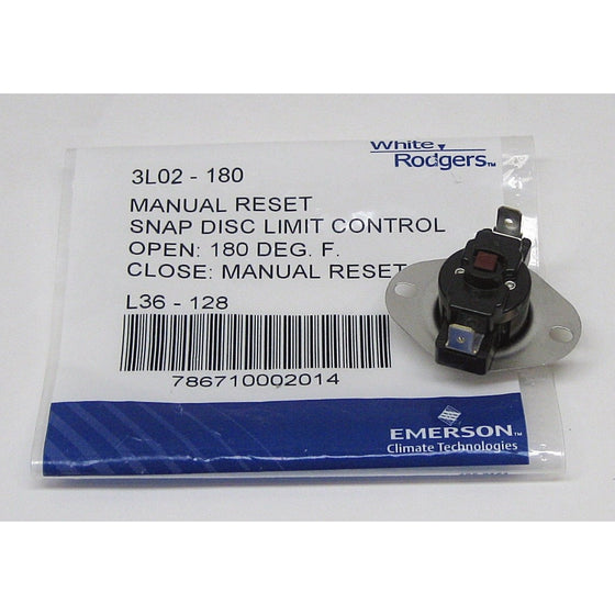 Emerson 3L02-180 Snap Disc Limit Control with Manual Reset