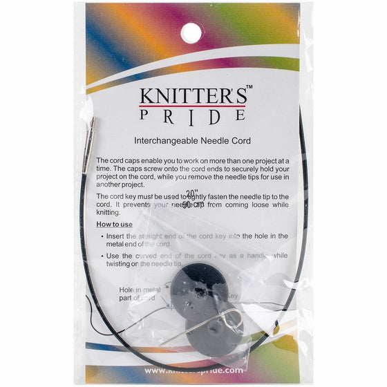 Knitter's Pride Interchangeable Cords 11" (20" w/tips) Black