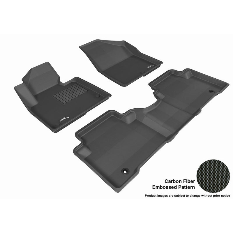 3D MAXpider L1HY01701509 Complete Set Custom Fit All-Weather Floor Mat for Select Hyundai Santa Fe Models - Kagu Rubber (Black)