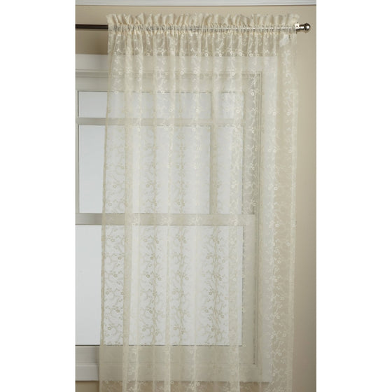 Lorraine Home Fashions Priscilla 60-inch x 63-inch Tailored Panel, Ivory