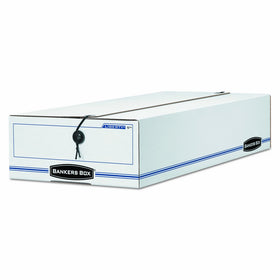 Bankers Box 00002 LIBERTY Check/Deposit Slip Storage Box, 9 x 23 x 4, White/Blue (Case of 12)