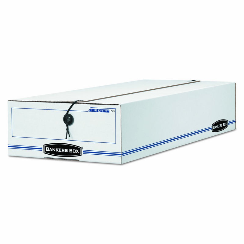 Bankers Box 00002 LIBERTY Check/Deposit Slip Storage Box, 9 x 23 x 4, White/Blue (Case of 12)