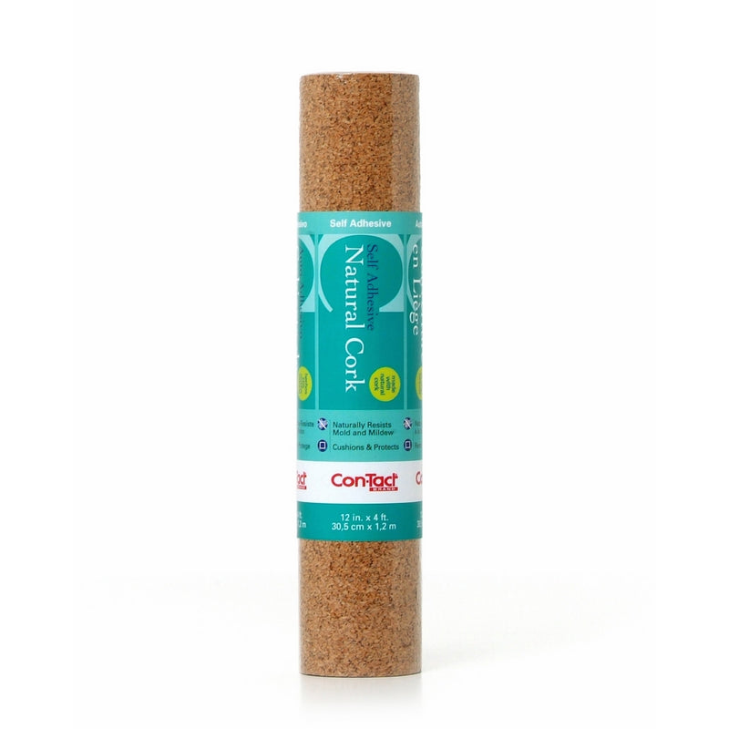 Con-Tact Brand Natural Cork, 04F-C6420-06, Self-Adhesive Shelf Liner and Drawer Liner, 12" x 4'