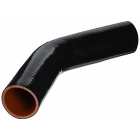 HPS HTSEC45-175-BLK Silicone High Temperature 4-ply Reinforced 45 degree Elbow Coupler Hose, 75 PSI Maximum Pressure, 4" Leg Length on each side, 1-3/4" ID, Black