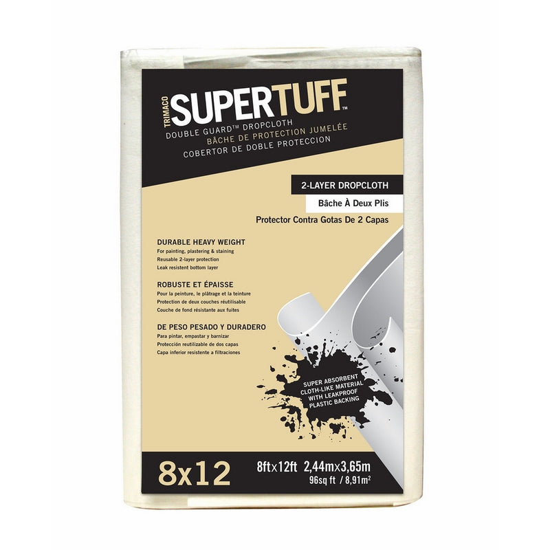 Trimaco 8-Feet by 12-Feet Double Guard Non-Woven/Poly Laminated Drop Cloth 02601