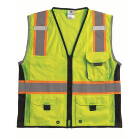 ML Kishigo 1513 Ultra-Cool Polyester Black Series Heavy Duty Vest, 2X-Large, Lime